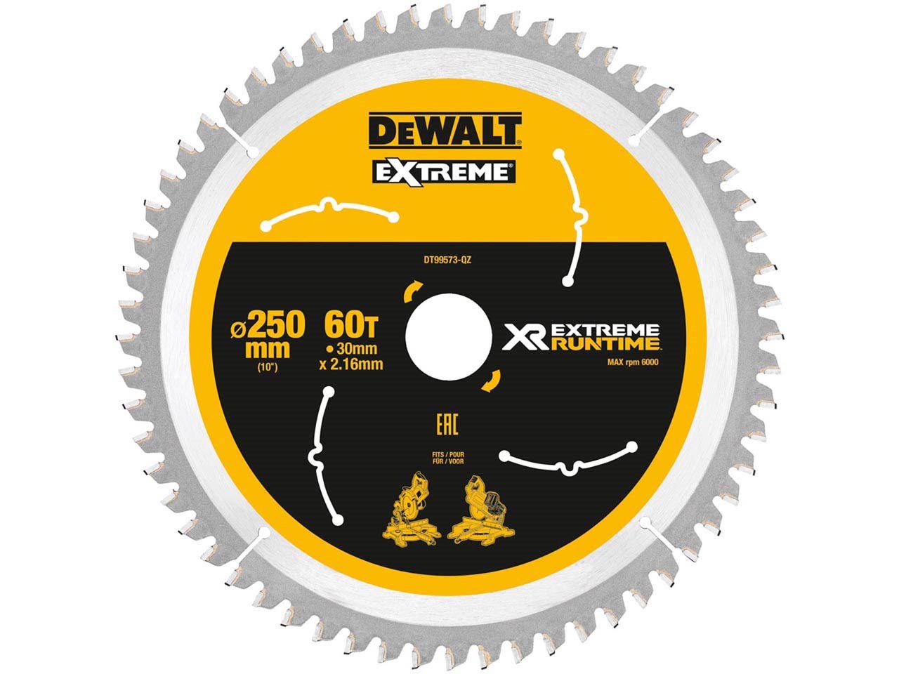 250MM 60T FLEXVOLT XTREME RUNTIME SAW BLADE